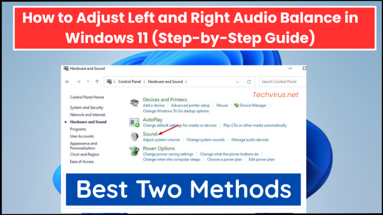Adjust Left and Right Audio Balance