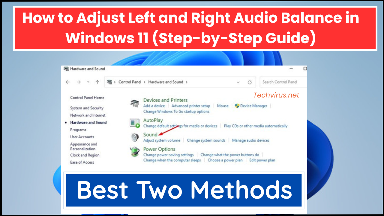Adjust Left and Right Audio Balance